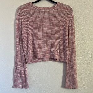 Sincerely Jules Pink Crop Ribbed Hoodie